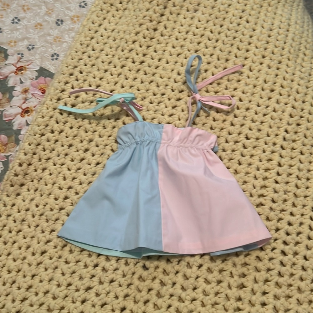 TBBC Lainey’s Little Top in Buckhead Blue/Palm Beach Pink/Sea Island Seafoam